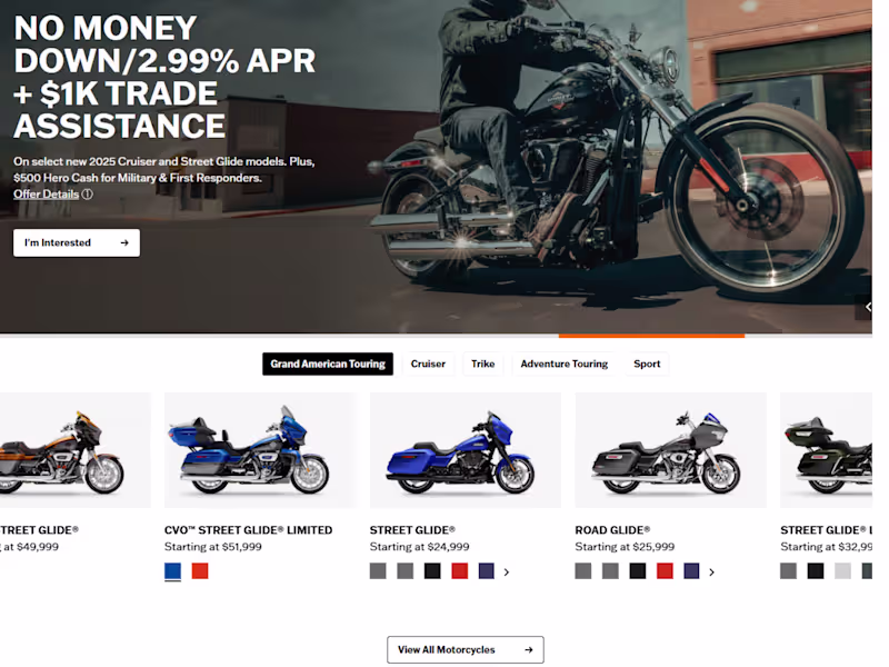 Cover image for Homepage Hero Section Design for a Motorcycle Brand