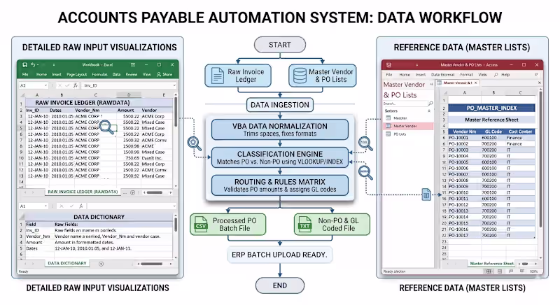 Cover image for Automated AP Invoice Processing System (Excel & VBA)