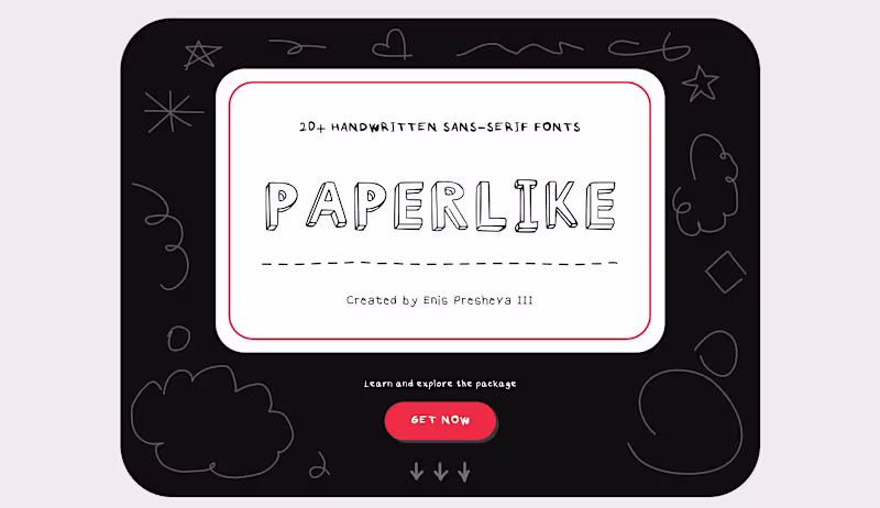 Cover image for PAPERLIKE - 20+ Handwritten Sans-Serif Fonts