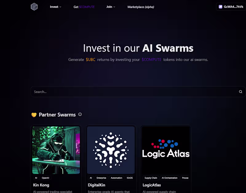 Cover image for https://swarms.universalbasiccompute.ai/ Generate $UBC retur...