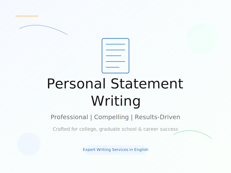 Cover image for Personal Statement & Statement of Purpose Writing