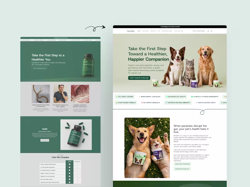 Cover image for Shopify Store Redesign & Landing Pages for Aavilo