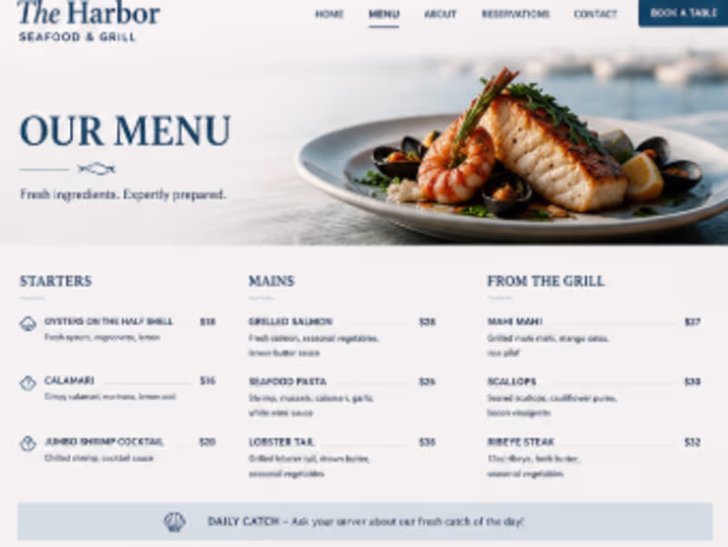 Cover image for Designed a modern seafood restaurant