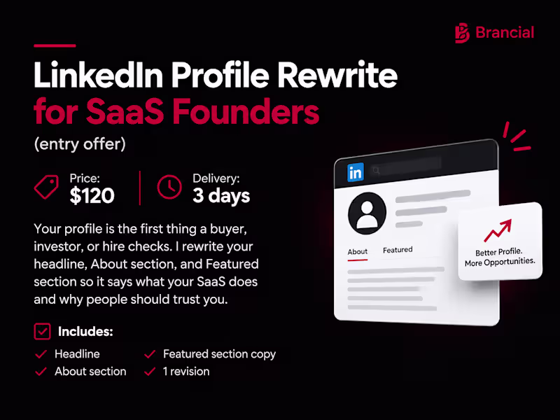 Cover image for LinkedIn Profile Rewrite for SaaS Founders