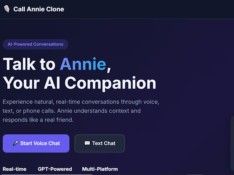 Cover image for AI-Powered Voice & Text Companion