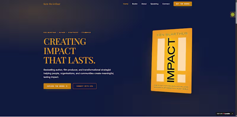 Cover image for Author Website Design — Ken