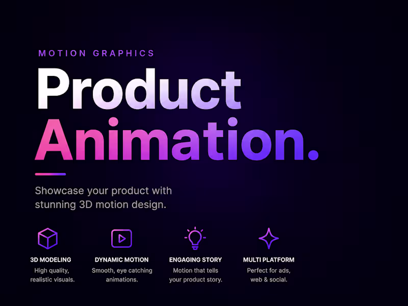 Cover image for Motion Graphics & Product Animation