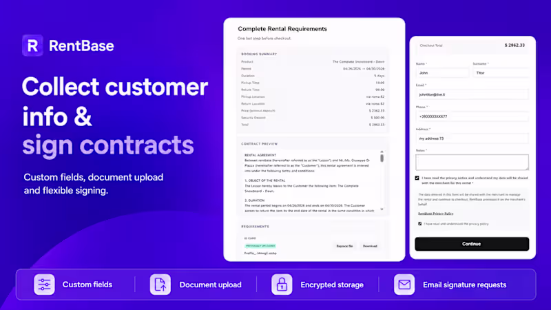 Cover image for RentBase is a Shopify app