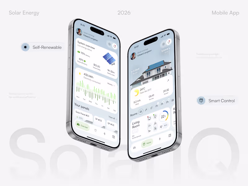 Cover image for SolarIQ | Mobile App | Solar Energy Management - Sofia Semeniuk