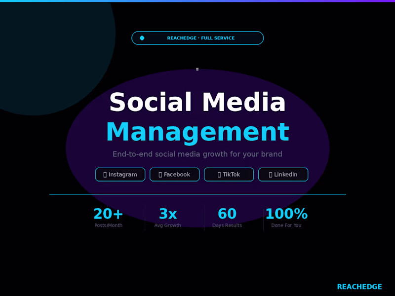 Cover image for Social Media Management — Instagram, Facebook & TikTok
