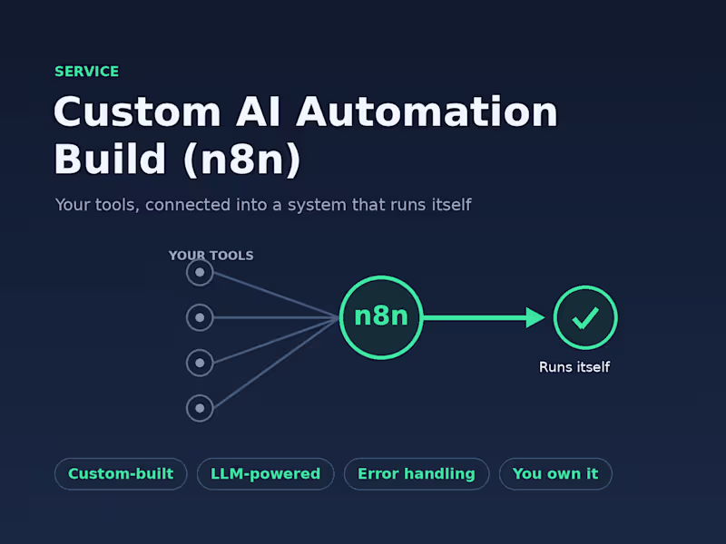 Cover image for Custom AI Automation Build (n8n)