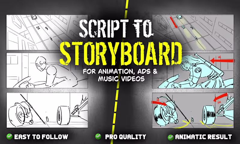 Cover image for Professional Storyboards & Animatics for 2D and 3D Animation