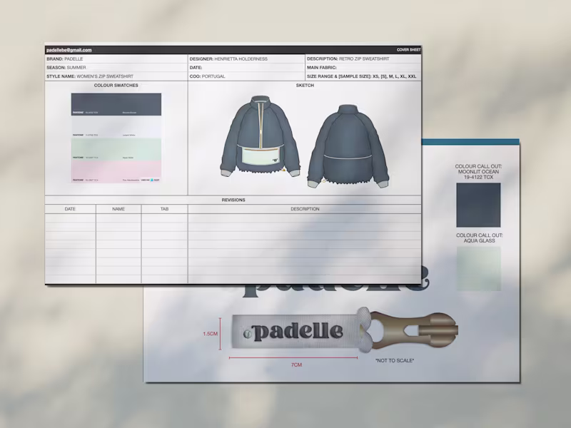 Cover image for Padelle | Tech Pack Design & Product Sampling