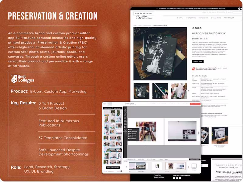Cover image for Preservation & Creation - Ecommerce, App, Branding