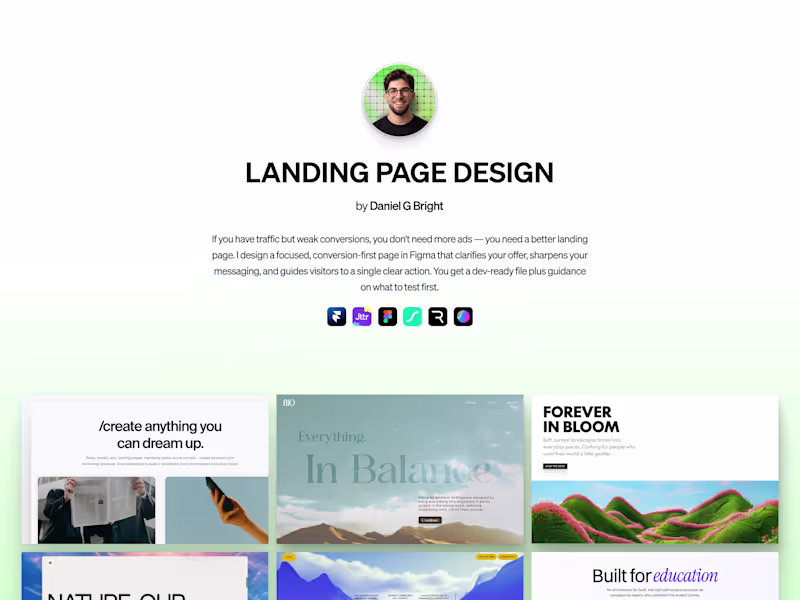 Cover image for Landing Page Design — Dev-Ready Figma File