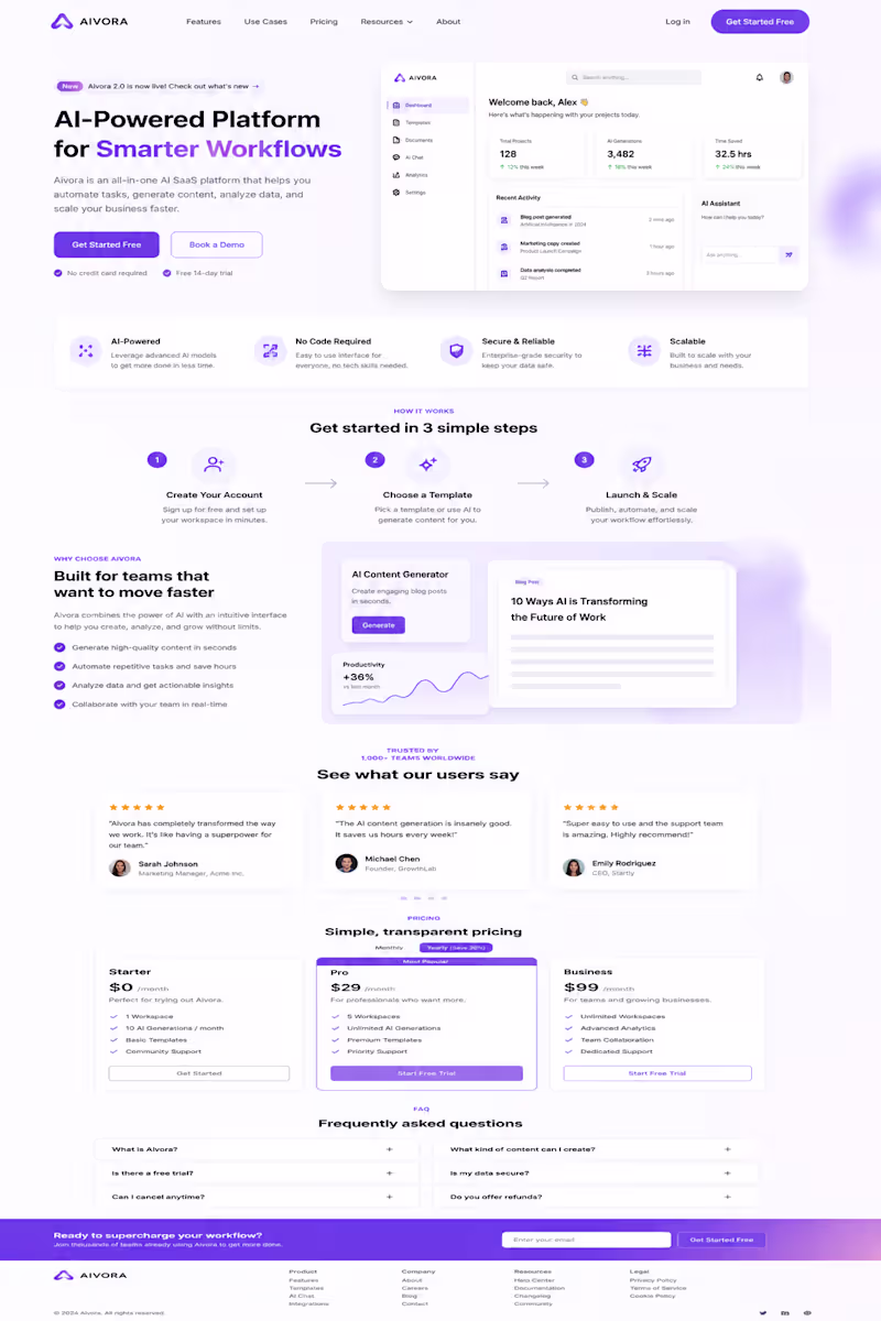 Cover image for AI SaaS Landing Page😍 