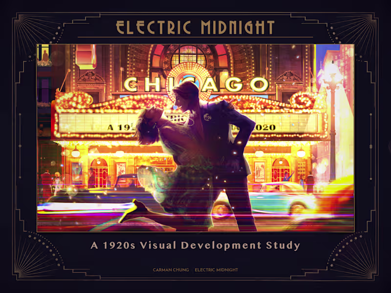 Cover image for Electric Midnight — A 1920s Visual Development Study