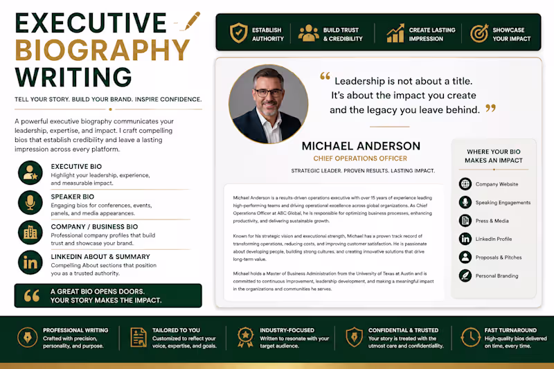 Cover image for Executive Biography Writing