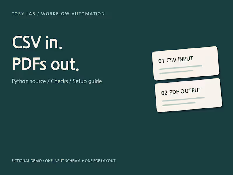 Cover image for Turn CSV rows into ready-to-send PDF quotes