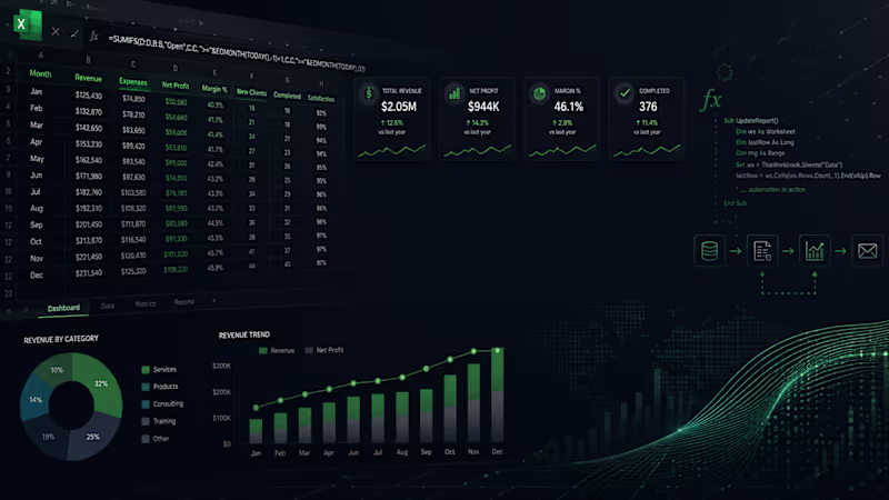 Cover image for Custom Excel Dashboard & Automation