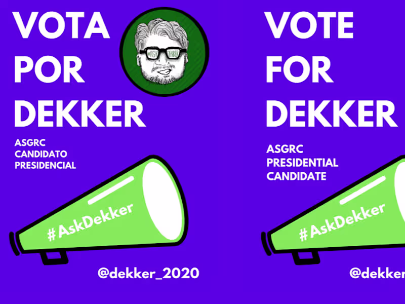 Cover image for Campaign for ASGRC “Ask Dekker”