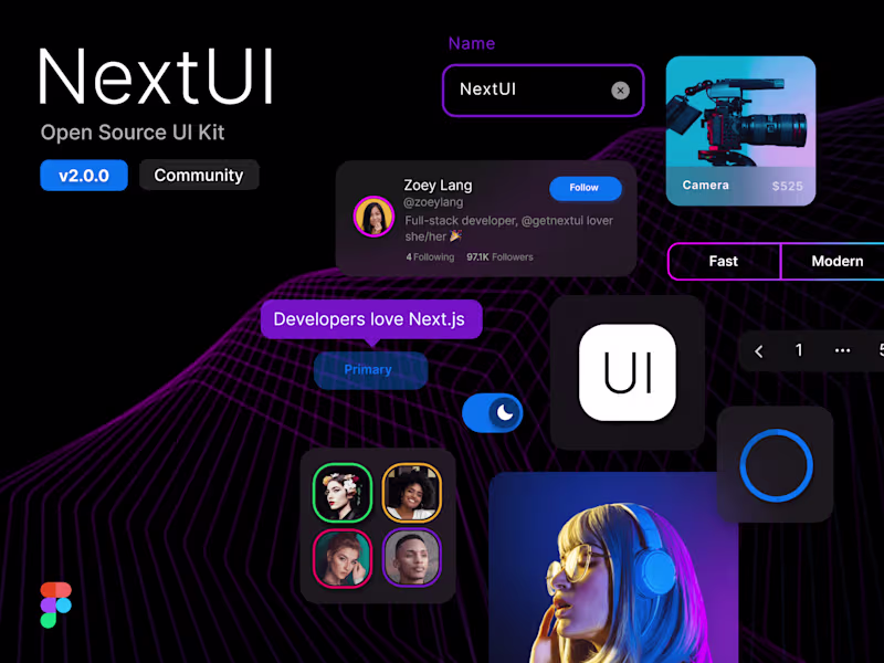 Cover image for NextUI React Library - Figma Colab