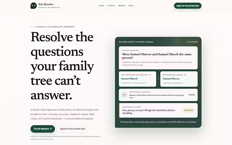 Cover image for Kin Resolve: a self-hosted web