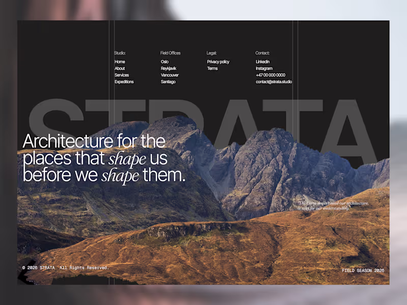 Cover image for Footer Design for a n Architectural Studio website i'm worki...