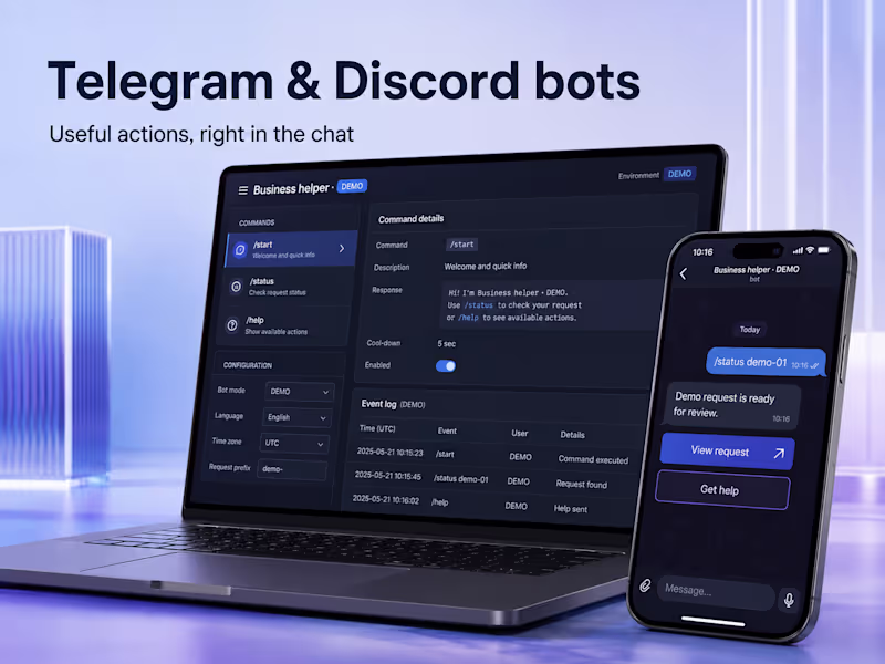 Cover image for Telegram and Discord bots for useful business workflows
