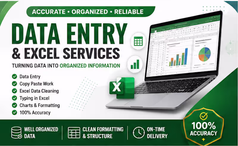 Cover image for Data Entry & Virtual Assistant Services