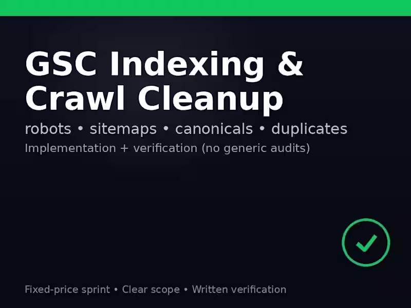 Cover image for GSC Indexing / Sitemap / Canonical Cleanup