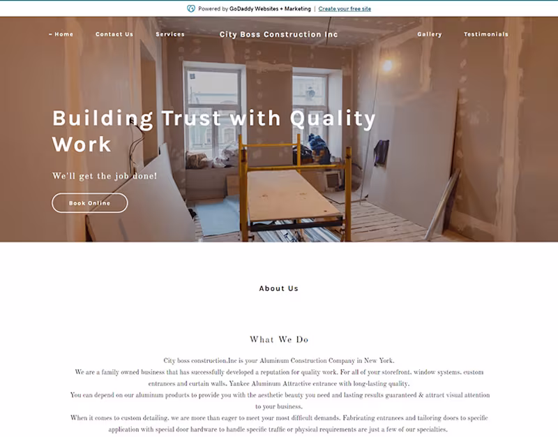 Cover image for City Boss Construction — Website Design