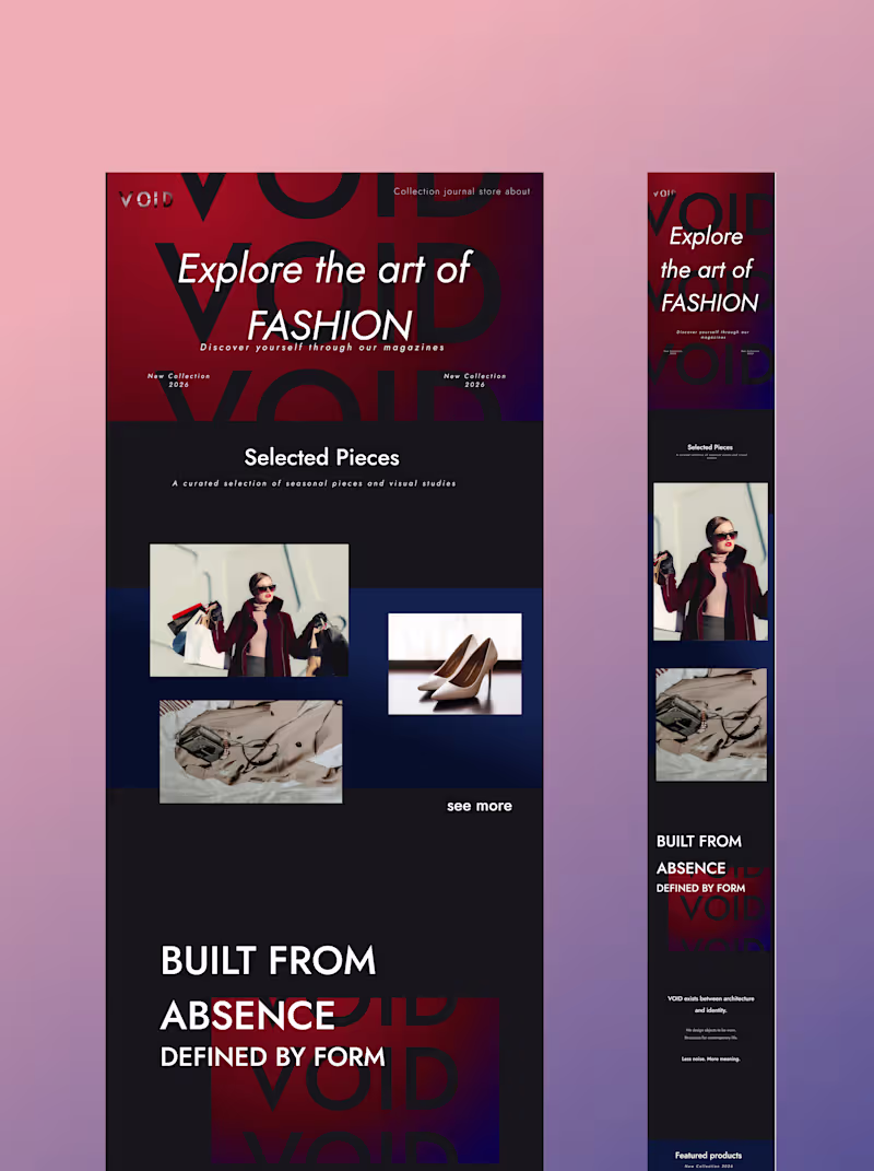 Cover image for VOID Fashion Editorial Website Design