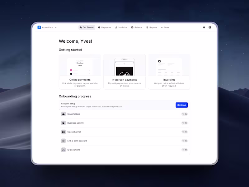Cover image for Redesign of Mollie's KYC and API Integration