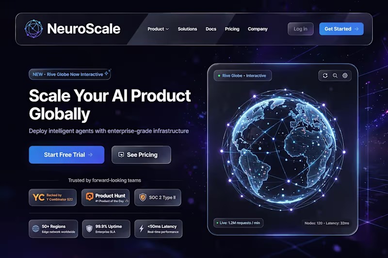 Cover image for NeuroScale - AI landing page