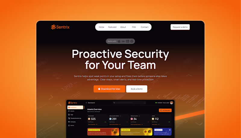 Cover image for Sentrix Cybersecurity Website Design and Framer Development