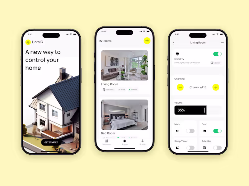 Cover image for Smart Home Control UX Design | Web Design | SaaS | Figma