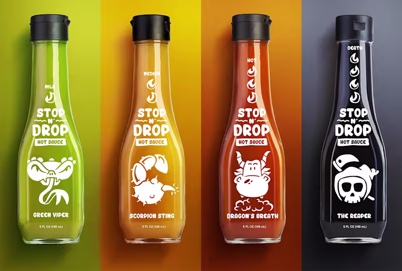 Cover image for Stop N Drop Hot Sauce 3D Modeling & Rendering