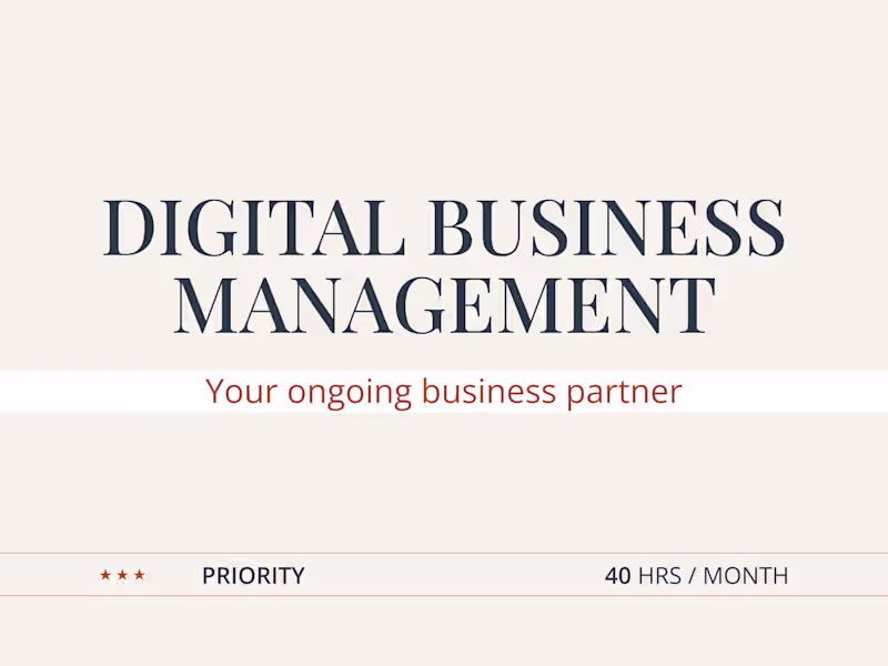 Cover image for Digital Business Management — PRIORITY