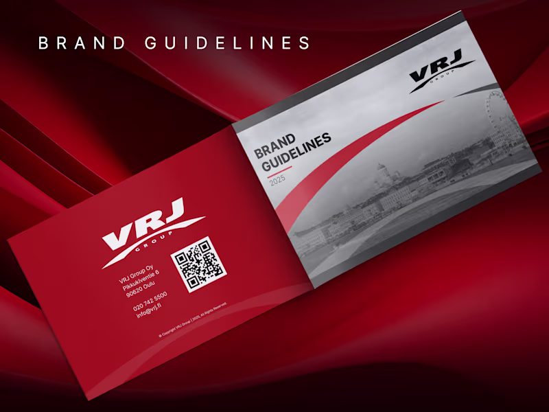 Cover image for Multipage Brand Guideline Design for VRJ Construction Company