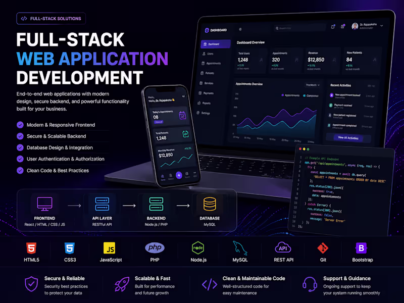 Cover image for Full-Stack Web Application Development