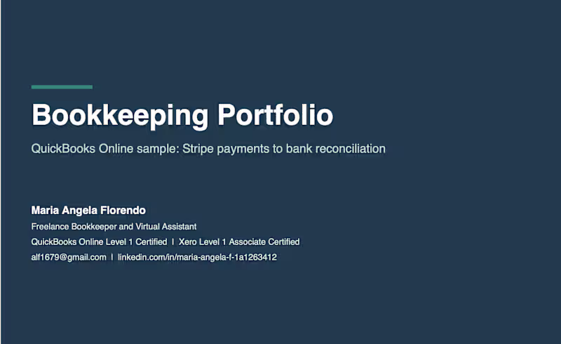 Cover image for QuickBooks Online Bookkeeping: Stripe Payments to Bank Recon...