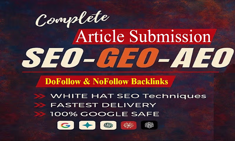 Cover image for I Will Build SEO, GEO & AEO Optimized Article Backlinks for Site