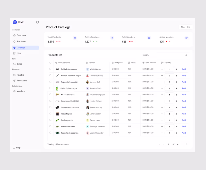 Cover image for Saas Product Catalog & Inventory Dashboard Streamlining ware...