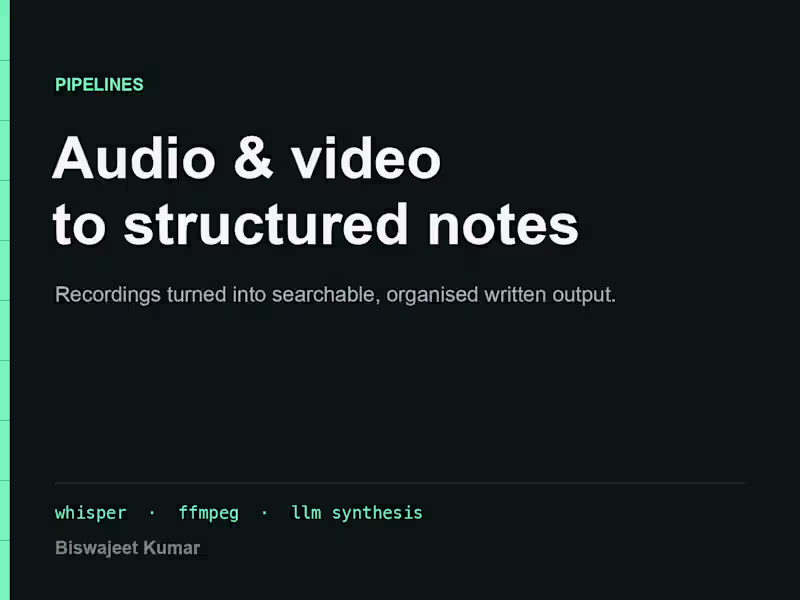 Cover image for Audio & video turned into structured, searchable notes