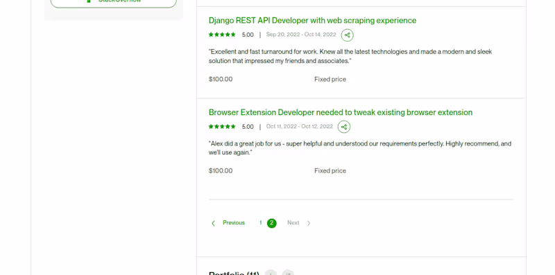 Cover image for Full-Stack Development Projects on Upwork
