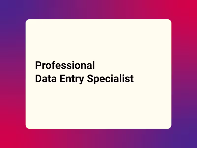Cover image for Data Entry Specialist