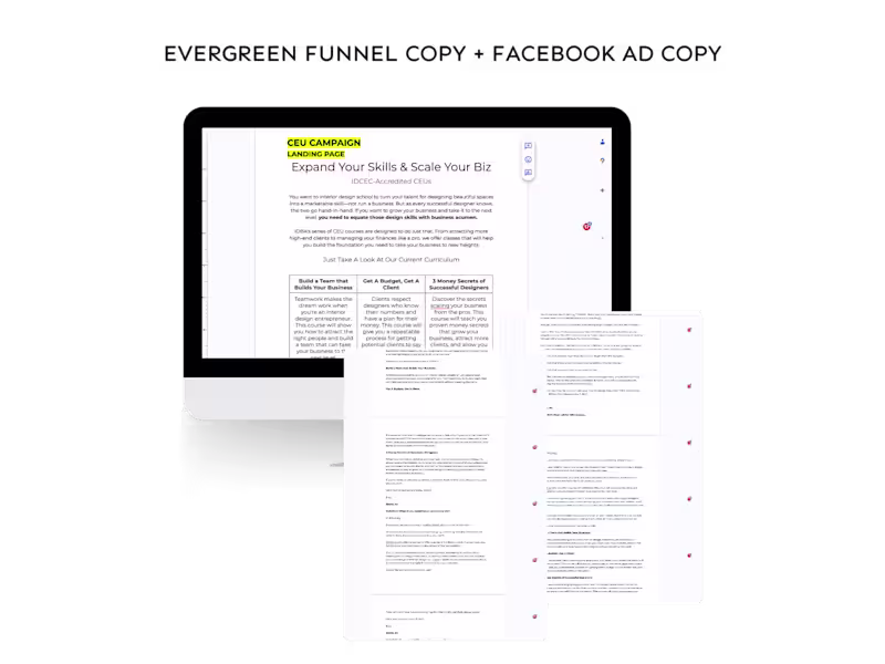 Cover image for Evergreen Funnel Copy + Facebook Ad Copy