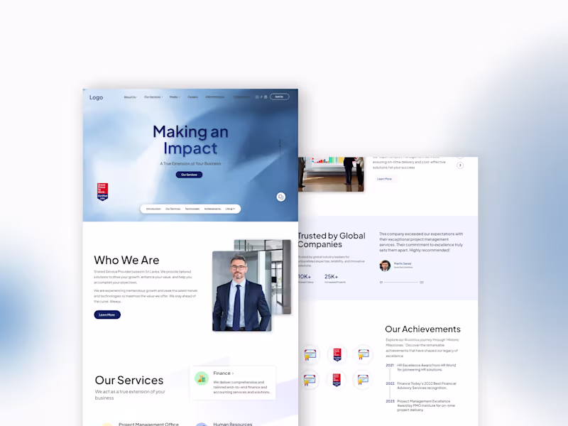 Cover image for Corporate website for a shared services provider