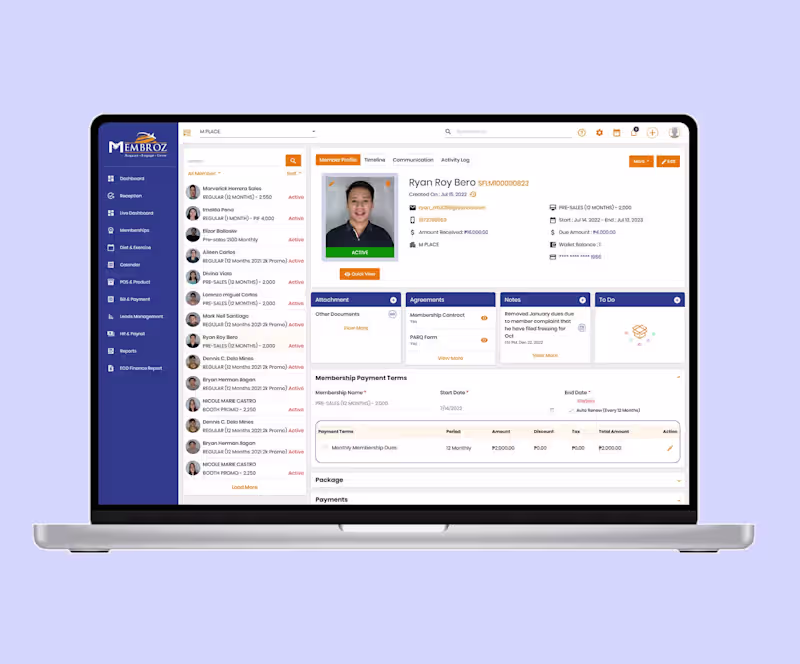 Cover image for Membroz SaaS Application (UI/UX Design)
